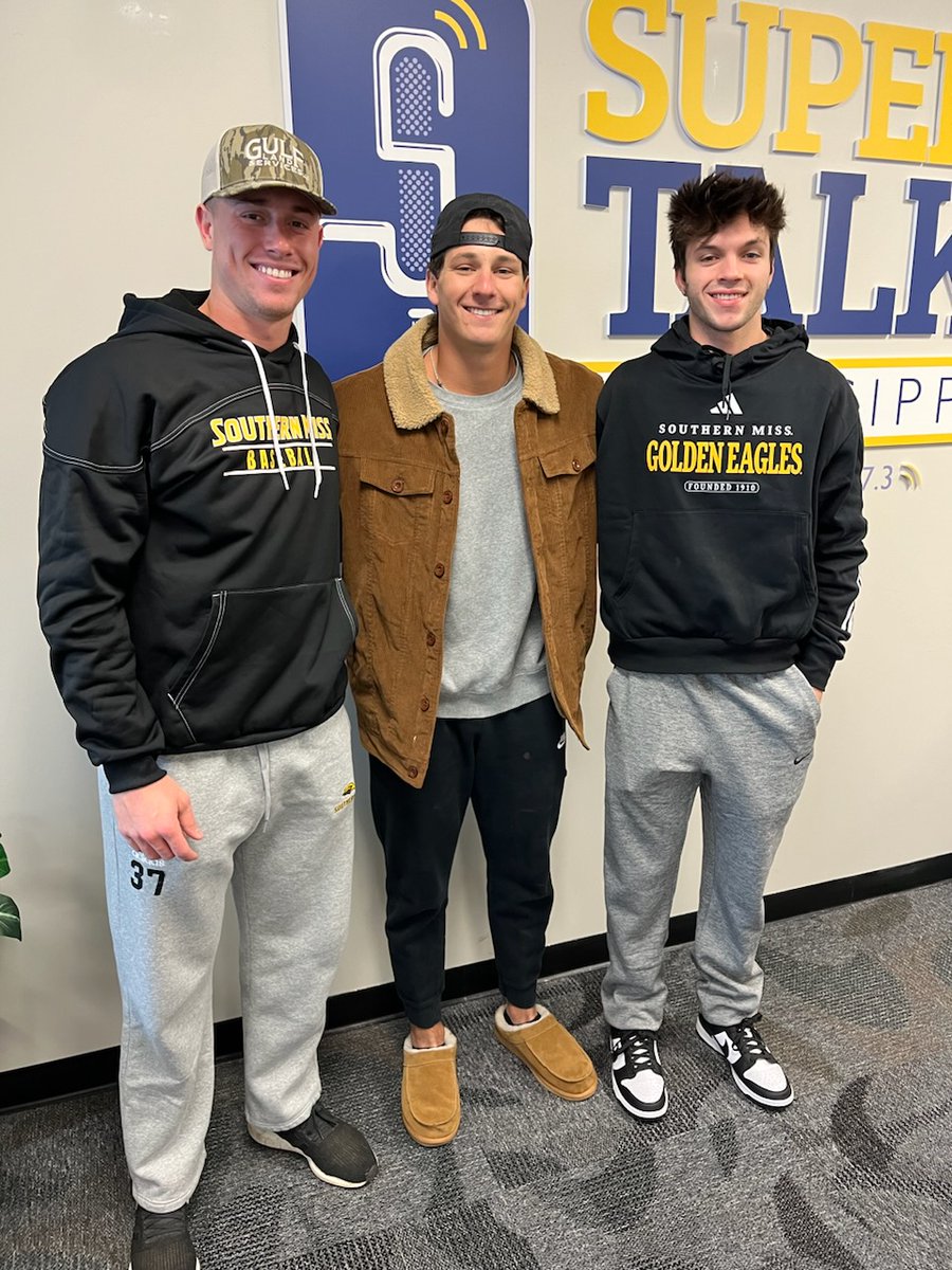 Want to thank Southern Miss Baseball's Nick Monistere, Carson Paetow and Dalton McIntyre for joining us on today's SuperTalk Eagle Hour! Remember, you can listen back to the show on demand at supertalk.fm! #SMTTT #USM #SuperTalkEagleHour #EagleHour