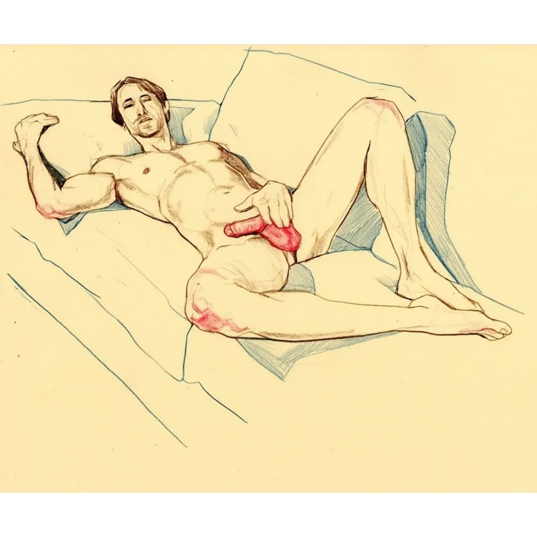 marksmaleart's tweet photo. Four drawings of @HeyNude1 from an online session. Colour pencil on paper. https://t.co/TgIW02I3Eo