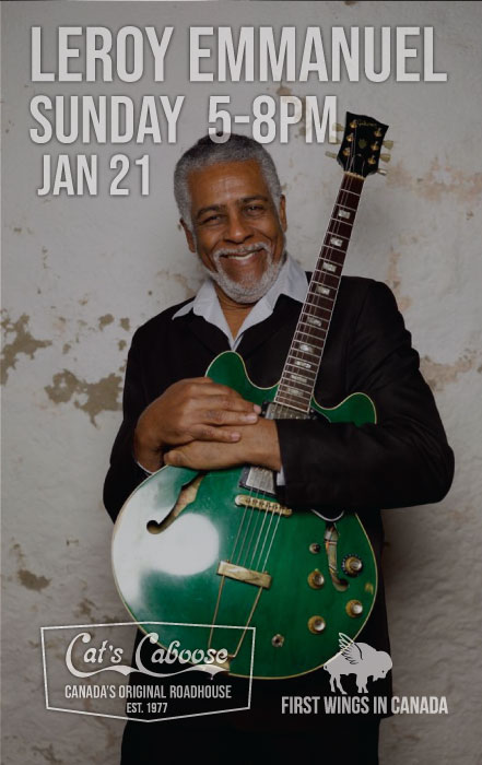 Sunday January 21st live music 5-8pm with Leroy Emmanuel... all aboard!