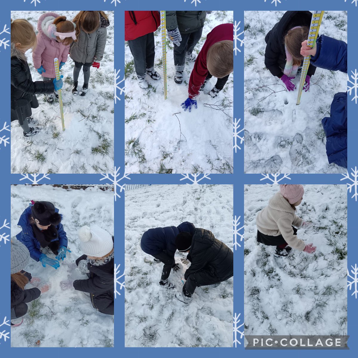 Year 2 took their maths lesson outside today. They were using their measuring skills to measure their snowmen… of course, they had a little play too! 😍⛄️❄️ #maths #outdoorlearning #snowmen