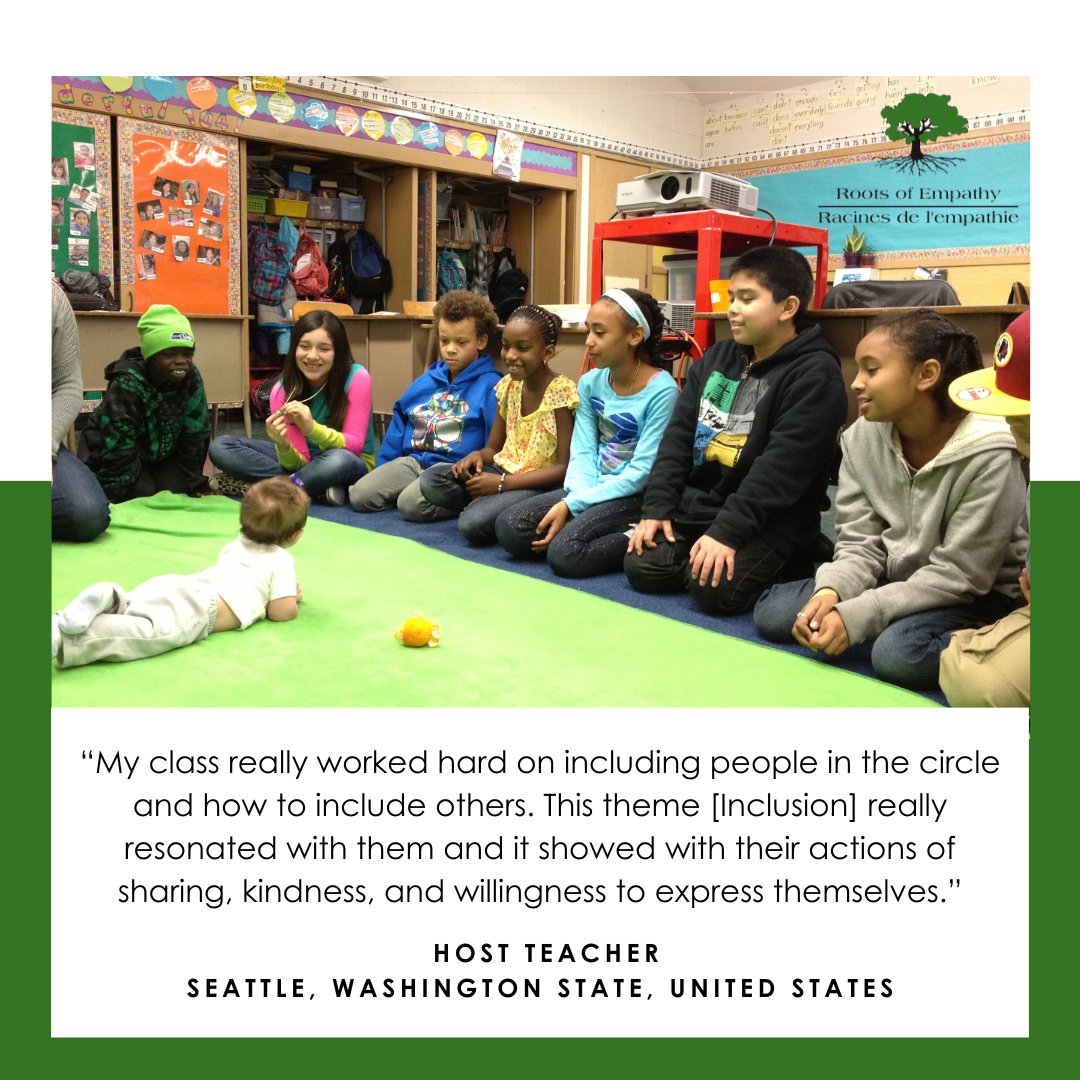 RootsofEmpathy's tweet photo. We're thrilled to hear about the positive impact Roots of Empathy is having in classrooms!
It's truly inspiring to see how students have embraced the themes, putting their learning into action through acts of sharing, kindness, and self-expression. Creating a supportive and inclusive environment is at the core of what we aim to achieve 💚

#TestimonialTuesday #Charity #ResearchBasedProgram #Empathy