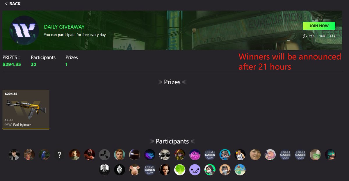 Participate in the official ROLL for free, the lucky winner will receive $294, wgskins.shop/?channelCode=9…
#csgoskins #csgo #CSGOROLL