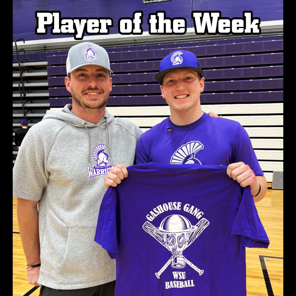 Player of the week is senior pitcher <a href="/PeterTveite/">Peter Tveite</a> ! 🎉 Pete was nominated by Coach Carlsen because he brought awesome energy all week and helped lead our team in the weight room and practice!