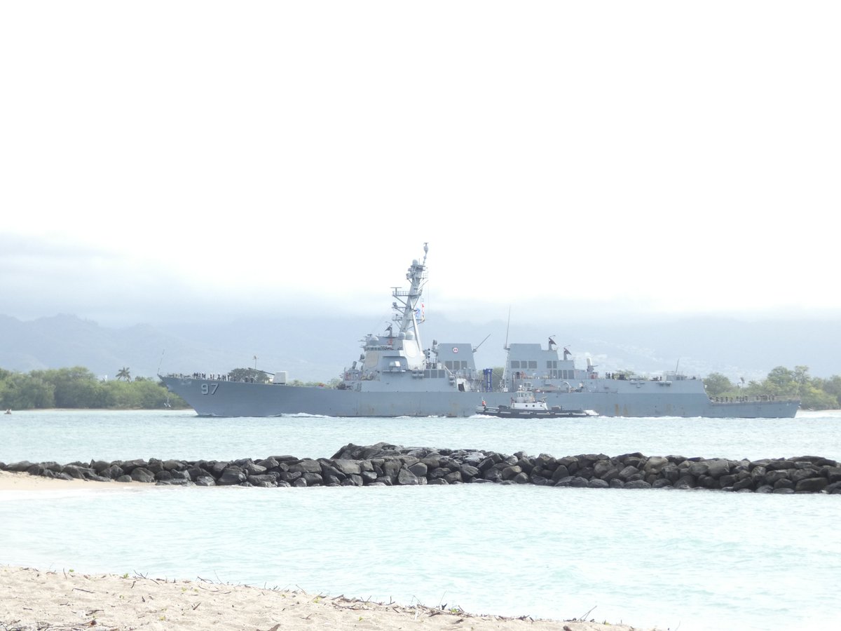USS Halsey (DDG 97) Arleigh Burke-class Flight IIA guided missile destroyer coming into Pearl Harbor - January 16, 2024 #usshalsey #ddg97