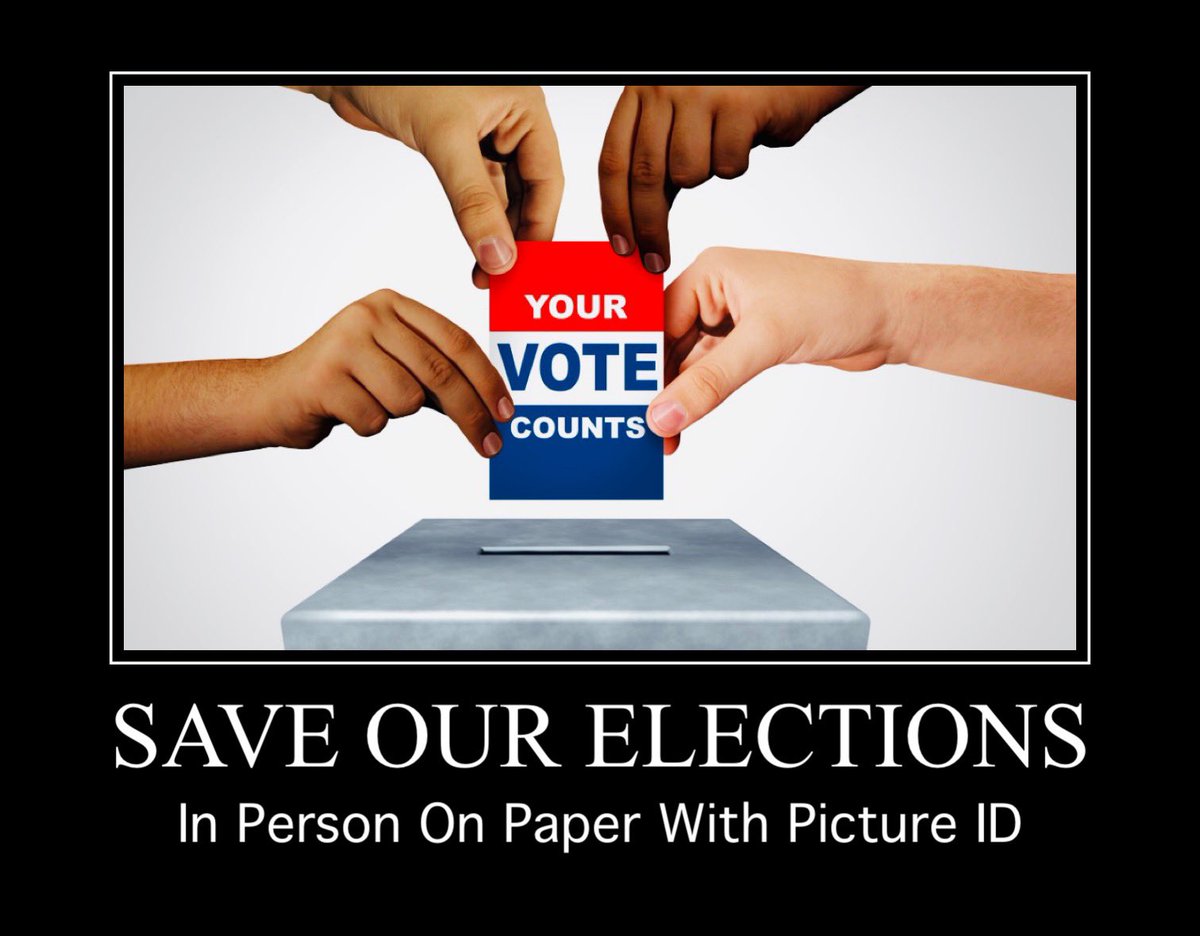 DollArntzen's tweet photo. Save Our Elections
WTP Demand
One Day Voting
Voter ID
In Person Paper Ballots
#votecounters
#pollwatchers https://t.co/AmIvQYGcgE