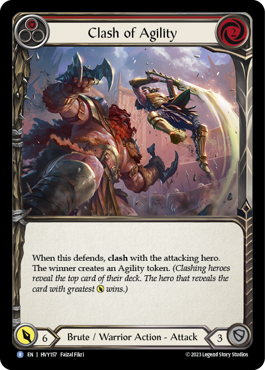 FAB_REC's tweet photo. Hello @fabtcg friends it's time to Clash!! With a little help from @spellvoidFAB you can choose to Clash of Agility or Clash of Might!  Thank you LSS for this wonderful game and good luck everyone at your #heavyhitters pre-release events. https://t.co/Ix6Wqd4n4g
