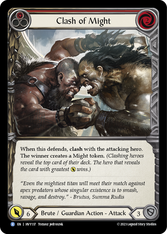 FAB_REC's tweet photo. Hello @fabtcg friends it's time to Clash!! With a little help from @spellvoidFAB you can choose to Clash of Agility or Clash of Might!  Thank you LSS for this wonderful game and good luck everyone at your #heavyhitters pre-release events. https://t.co/Ix6Wqd4n4g