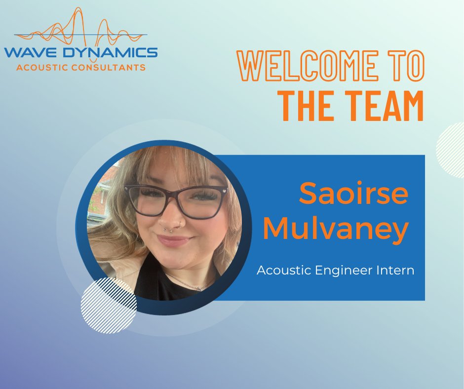 WaveDynamicsAC's tweet image. We are delighted to welcome Saoirse Mulvaney to the WDA team on an internship 👩‍🎓. Saoirse is supporting our Acoustic Consultants while gaining valuable experience. If you see Saoirse be sure to say hi 👋 .

#acoustics #acousticconsultants #architectualacoustics #internship