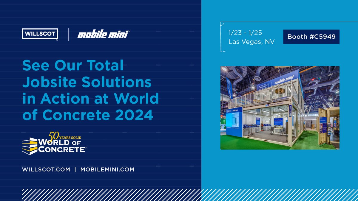 Next week our team will be onsite at <a href="/WorldofConcrete/">World of Concrete</a> in booth C5949. Will we see you there? You can tour our two-story FLEX modular building, preview new products launching this year and enter to win raffle prizes onsite: lnkd.in/dPrRrhmX. #woc2024 #woc50 #wsmmreadytowork