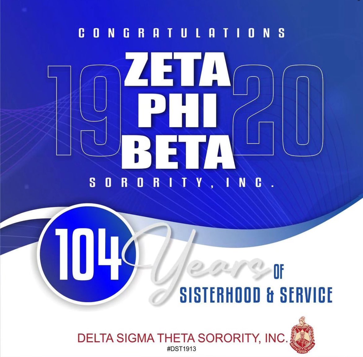 🔺️ <a href="/dstinc1913/">dstinc1913</a> Congratulations to the zealous sisters of Zeta Phi Beta Sorority, Incorporated on 104 years of scholarship, service, sisterhood, and Finer Womanhood! 

#ZPhiB104 @zphibinc1920