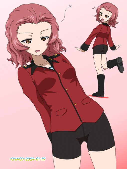 #ガルパン #GuP #garupan の #ローズヒップ です。しっかり描いたことが今までに無かったので、世界一のローズヒップを目指して描きました   寝ぼけてスカート履き忘れ、「あらっ! やってしまいましたわ!!」