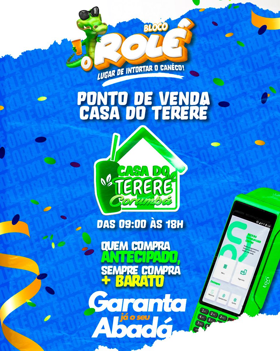 orole_oficial's tweet image. 🚨 PLANTÃO DE VENDAS 🚨 

 🧉 CASA DO TERERÉ 

⚠️ De segunda a sábado, das 09:00 às 18:00

 💳 Aceitamos cartões de débito e crédito (parcelamos até em 3x)

#blocoorolê #sextadecarnaval #pontodevenda