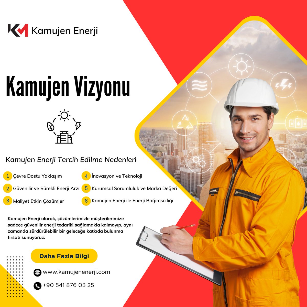 Take a Step Towards a Strong and Sustainable Future! Kamujen Energy is With You for Eco-Friendly and Reliable Energy Solutions. 

Güçlü ve Sürdürülebilir Gelecek İçin Adım Atın! Kamujen Enerji ile Çevre Dostu ve Güvenilir Enerji Çözümleri Sizinle.  #EnerjiGeleceği #KamujenEnerji