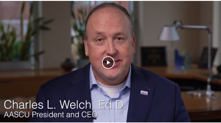 AASCU's tweet image. Today is @chucklwelch&apos;s first day as our new president and CEO, but he&apos;s not new to us. Chuck is a longtime AASCU member president with deep ties to the association &amp;amp; he is committed to advancing AASCU&apos;s mission. 

Hear his message to the AASCU community: tinyurl.com/mwvzuhye