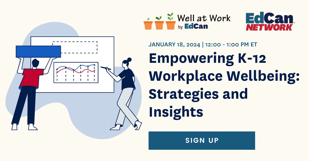 Engage with EdCan Network Members across Canada during our free webinar as we explore effective strategies and insights to elevate workplace wellbeing. Join us on January 18: ow.ly/JzRT50QrqUJ #WellatWork