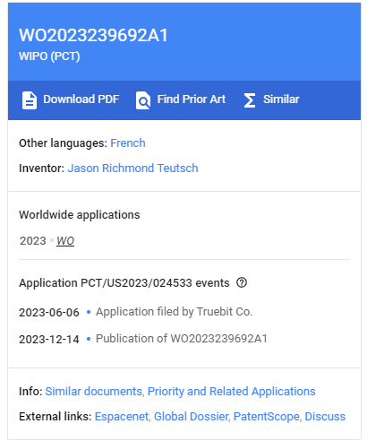 Truebit patent