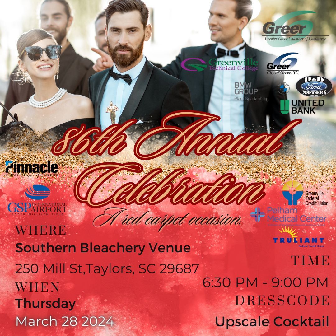GreerChamber's tweet photo. 86th Annual Celebration is approaching! Don't forget about our 19th Annual Oyster Roast! If you're interested in GGCC events, follow the link here.
https://t.co/BqC2E7AgBn
#greerchamber #greersc #chamberofcommerce #greer #chamber #commerce #business #local #network #b2b https://t.co/UVcIPlW4tK