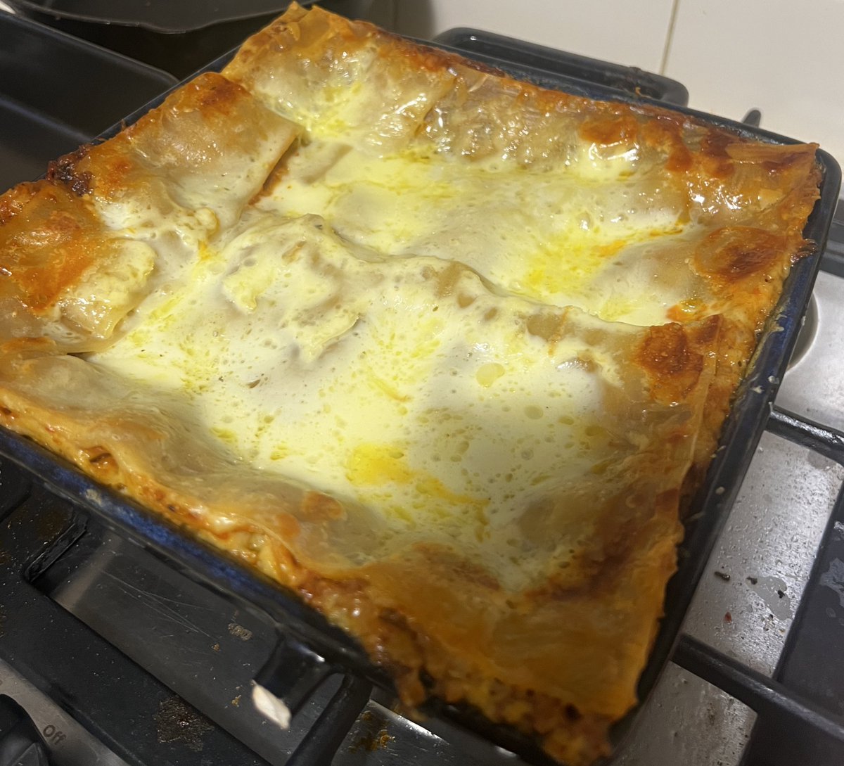 clarajacintaa's tweet photo. Plant-based diet day 3. 
Can't wait to eat this lasagna tonight. 
Home made tomato sauce with capsicum, vegemince, vegan cheese. 

Excuse my dirty kitchen. https://t.co/qjoY71xcrc