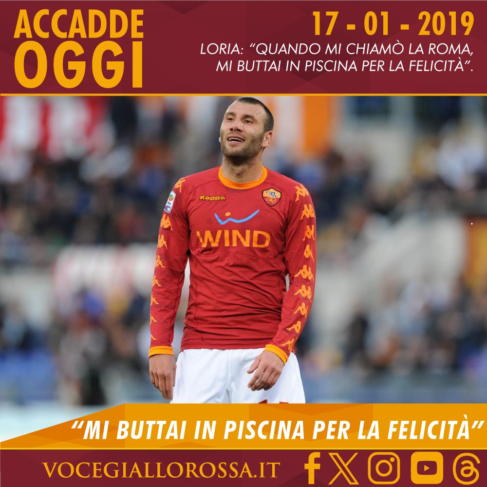 🗓️ Accadde oggi - Salta lo scambio Politano-Spinazzola. Loria: 'Mi buttai in piscina per la felicità'. Pit: 'Ho ancora la foto del gol di tacco di Okaka, la Roma nel mio cuore'. Pallotta: 'Vendere la Roma? Follia'
#ASRoma #AccaddeOggi