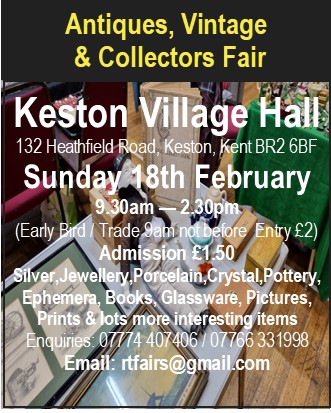 RTFairs's tweet photo. Next Keston Village Hall Antiques, Vintage and Collectables Fair on Sunday 18th February
#kent #keston #bromleycommon #bromley #locksbottom #westerham #bigginhill #hayes #chislehurst #pettswood #antiques #vintage #retro #collectibles #collectable https://t.co/DFBtBGzQVd