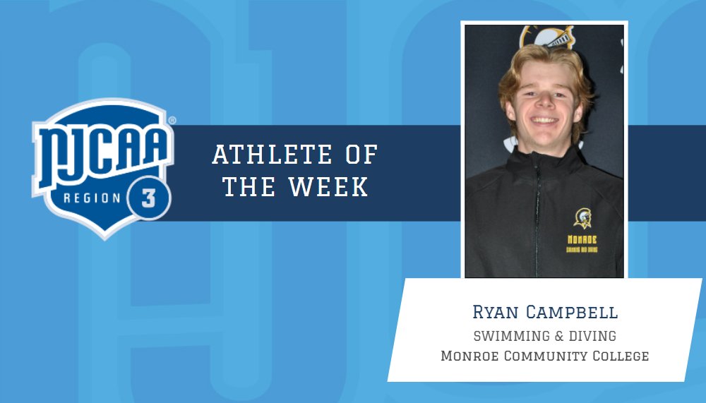NJCAAReg3's tweet photo. Monroe CC's Ryan Campbell named @NJCAAReg3 Athlete of the Week

https://t.co/JZFGR1t7AN https://t.co/46sHivwMO5