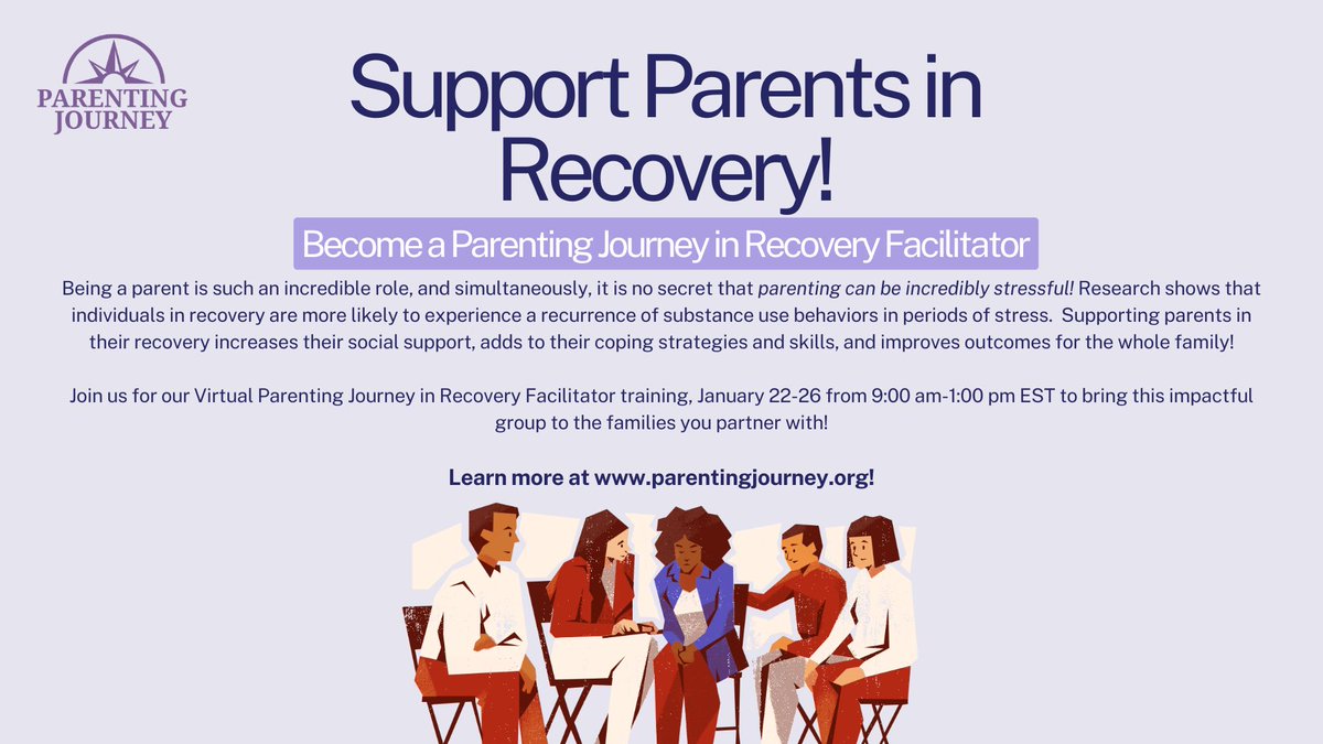 Support parents in recovery by becoming a PJR facilitator!

lnkd.in/eSeE5VyK

#recoveryjourney #recoverycommunity #parentingjourney #mentalhealth