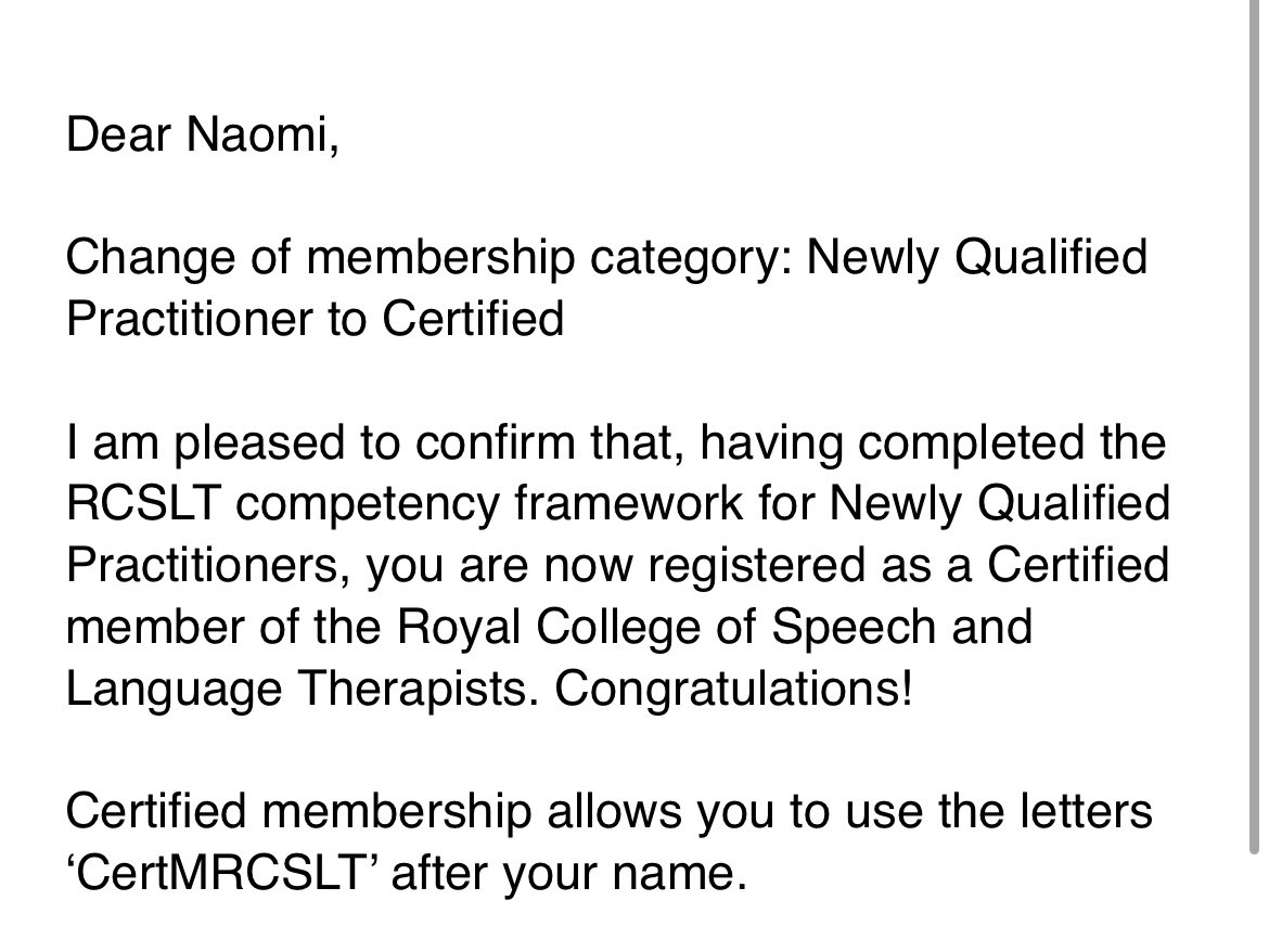 woohoo ✅👏🥳 #nqps #slt #speechtherapy #rcslt