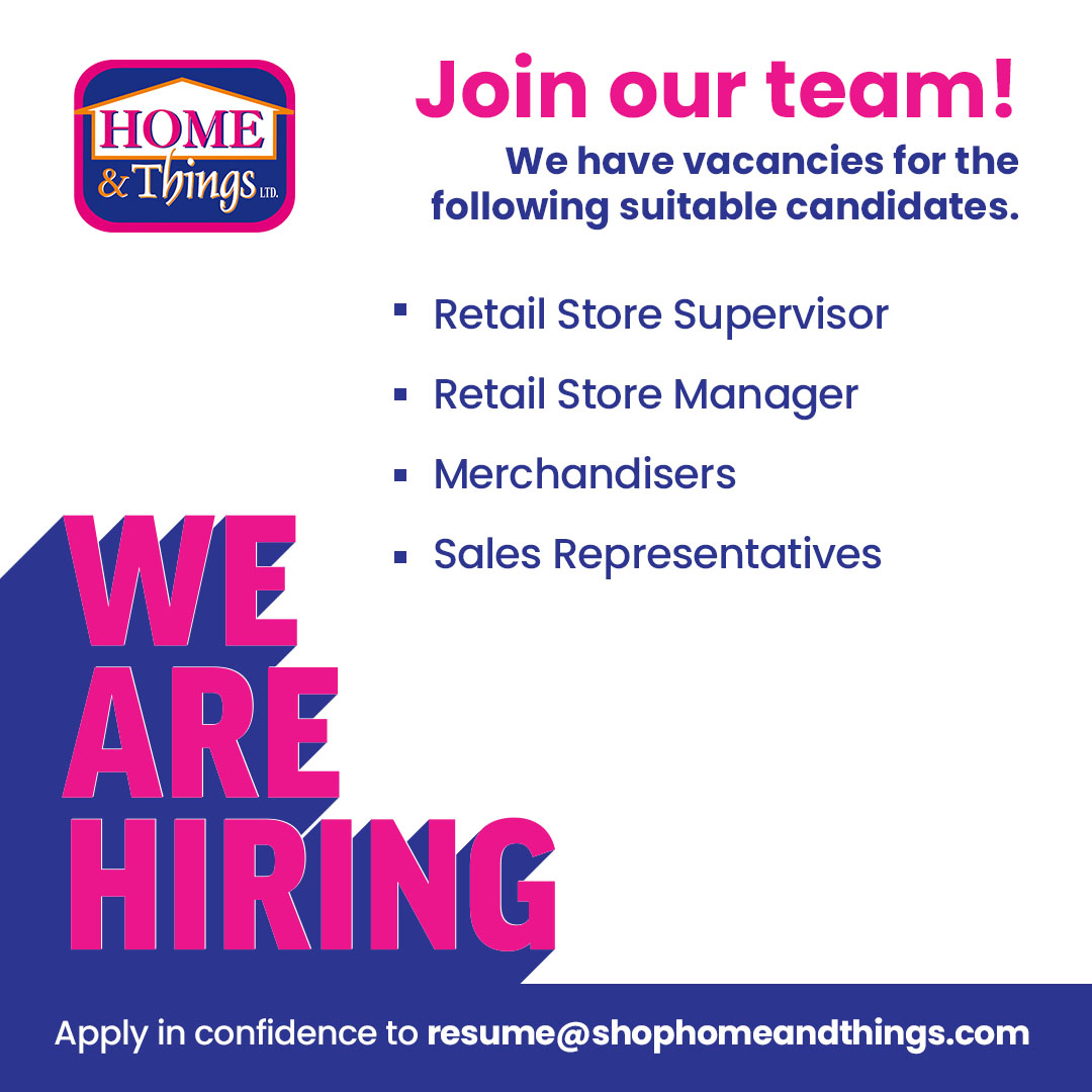 homeandthingsja's tweet photo. NEW JOB ALERT! 🚨 

We want YOU on our team! Apply in confidence to resume@shophomeandthings.com! 🥳 https://t.co/Bwz2gTLtrK