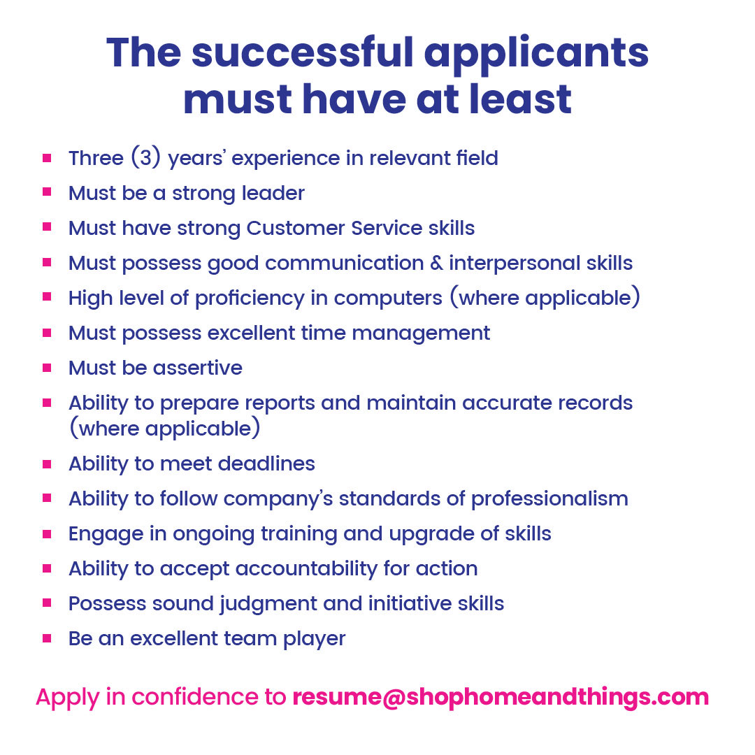 homeandthingsja's tweet photo. NEW JOB ALERT! 🚨 

We want YOU on our team! Apply in confidence to resume@shophomeandthings.com! 🥳 https://t.co/QrowqeE67M