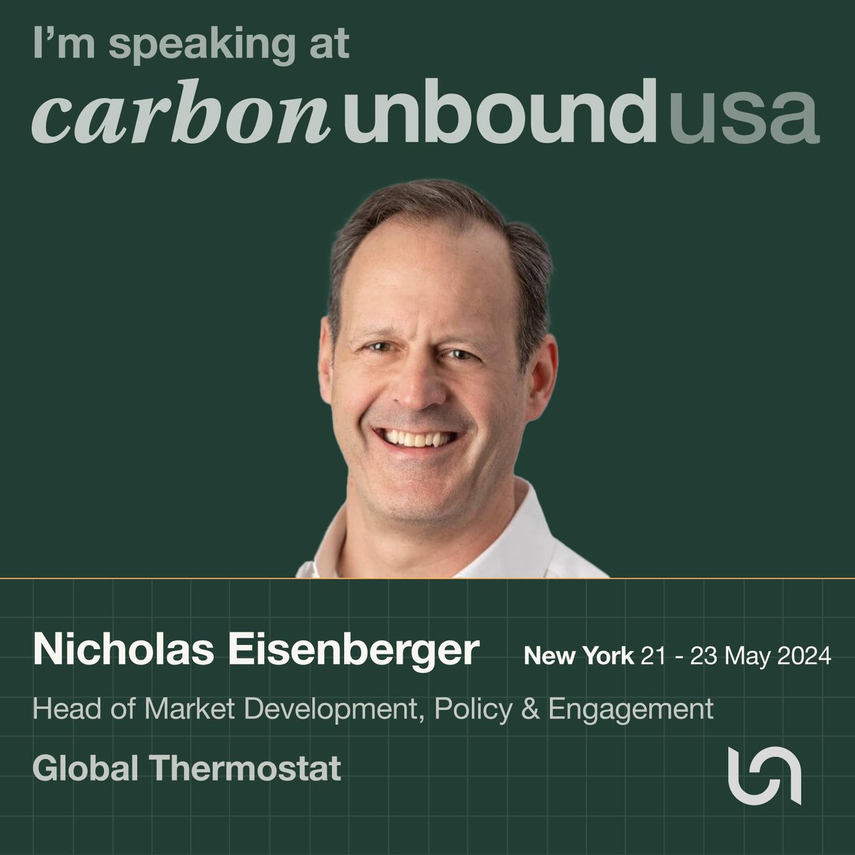 Global Thermostat (@globalthermo) on Twitter photo Excited to share that Global Thermostat's Nicholas Eisenberger will be speaking at <a href="/UnboundSummits/">Unbound Summits</a> May 21-23 in NYC. The summit will focus on achieving a collective mission: one gigaton of carbon removed from Earth's atmosphere. Learn more and attend: carbonunboundusa.com Excited to share that Global Thermostat's Nicholas Eisenberger will be speaking at <a href="/UnboundSummits/">Unbound Summits</a> May 21-23 in NYC. The summit will focus on achieving a collective mission: one gigaton of carbon removed from Earth's atmosphere. Learn more and attend: carbonunboundusa.com