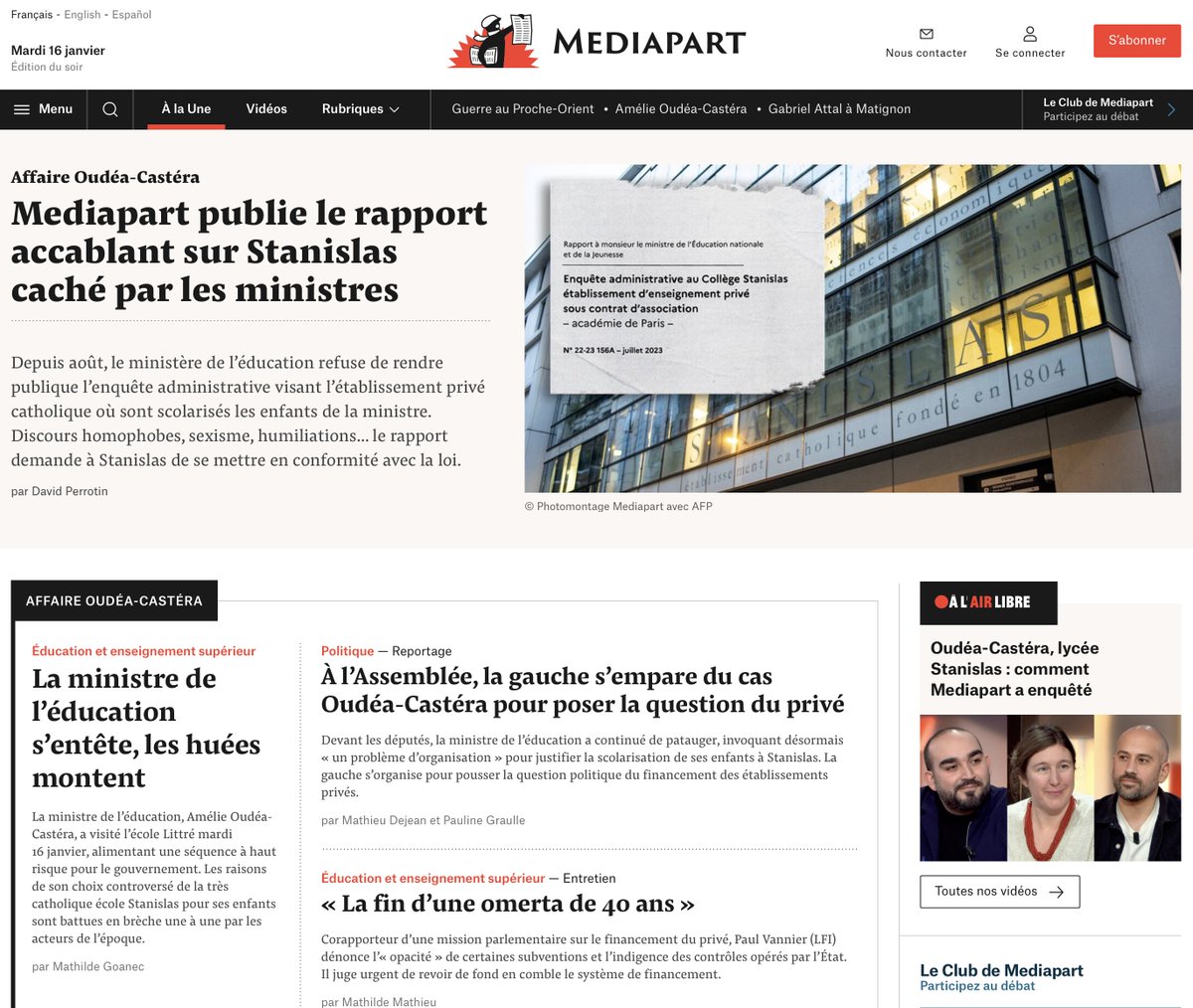 edwyplenel's tweet photo. Quand Macron communique, @Mediapart vous informe. La preuve : #OudeaCastera #Stanislas.
Face à sa propagande qui s'invite en prime time sur vos télés, choisissez une information indépendante qui vous révèle ce que les pouvoirs cachent.
Abonnez-vous 👉https://t.co/unJPfqILr9 https://t.co/8O2trgEt3d