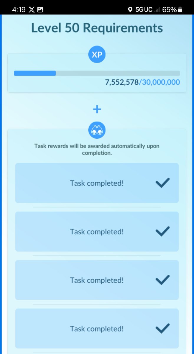 BlackUniGryphon's tweet photo. 1/4 XP DONE! ๐ #XPCheckIn #CurrentXP #TheRoadToLevel50
Just hit #Rank10 in #GBL #PVP! #MasterLeague #PokemonGO #MyPokemonGoLife #MyPokemonGoCareer
Gonna hit 1/3 XP, hopefully! #TheGrindIsReal https://t.co/iBi3yLV20A