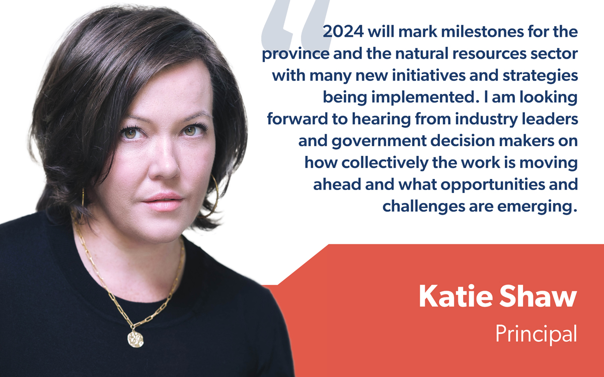 EarnscliffeCda's tweet photo. Our team is at the #BCNaturalResourcesForum this week, hearing from leaders on creating a sustainable legacy for future generations.  Here’s what they’re most looking forward to.  @BCNRF #BCNRF2024 #BCnaturalresources 

@cmcalpine @kshawbc @sjbandrews