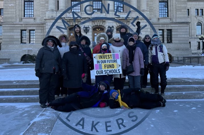 We are Leaders! We are Lakers! Way to go MacNeill Team. 
Lots of steps in to show we love our jobs, love our students and want better for all Saskatchewan students! <a href="/macneillrps/">MacNeill School</a> <a href="/SaskTeachersFed/">Saskatchewan Teachers' Federation</a>
