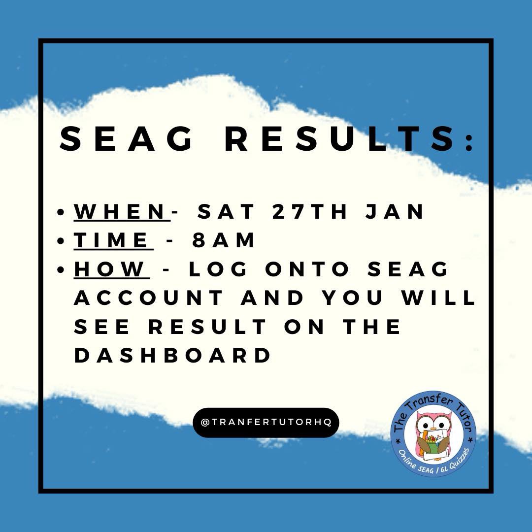 TransferTutorHQ's tweet image. SEAG Results are obtained via the SEAG Dashboard. There will be no post, just the online results. Best to check in advance to make sure you remember your login details.