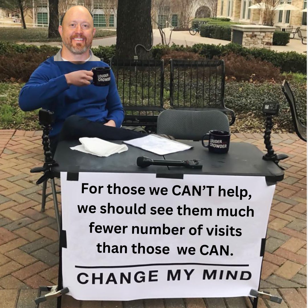 And yet, a number of studies looking at predictors of physical therapy utilization find that the number of visits is more related to how much PT or other care was used before, the number of visits covered by their insurance, out of pocket expense,  #changemymind  #mckenziemdt