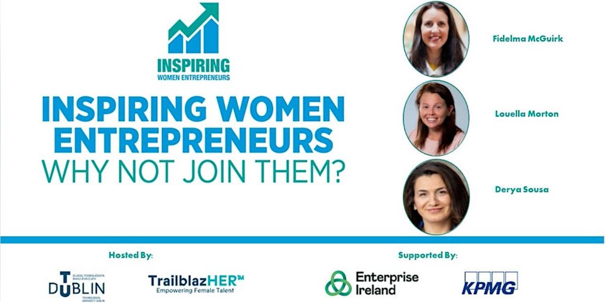 Are you a woman who is considering a change in career or interested in exploring the world of entrepreneurship? Don't miss this evening of inspiration and information on Feb 1st at <a href="/WeAreTUDublin/">TU Dublin / OT Baile Átha Cliath</a> #Grangegorman Places Limited. Book here: eventbrite.com/e/inspiring-wo… @kpmg <a href="/Entirl/">Enterprise Ireland</a>