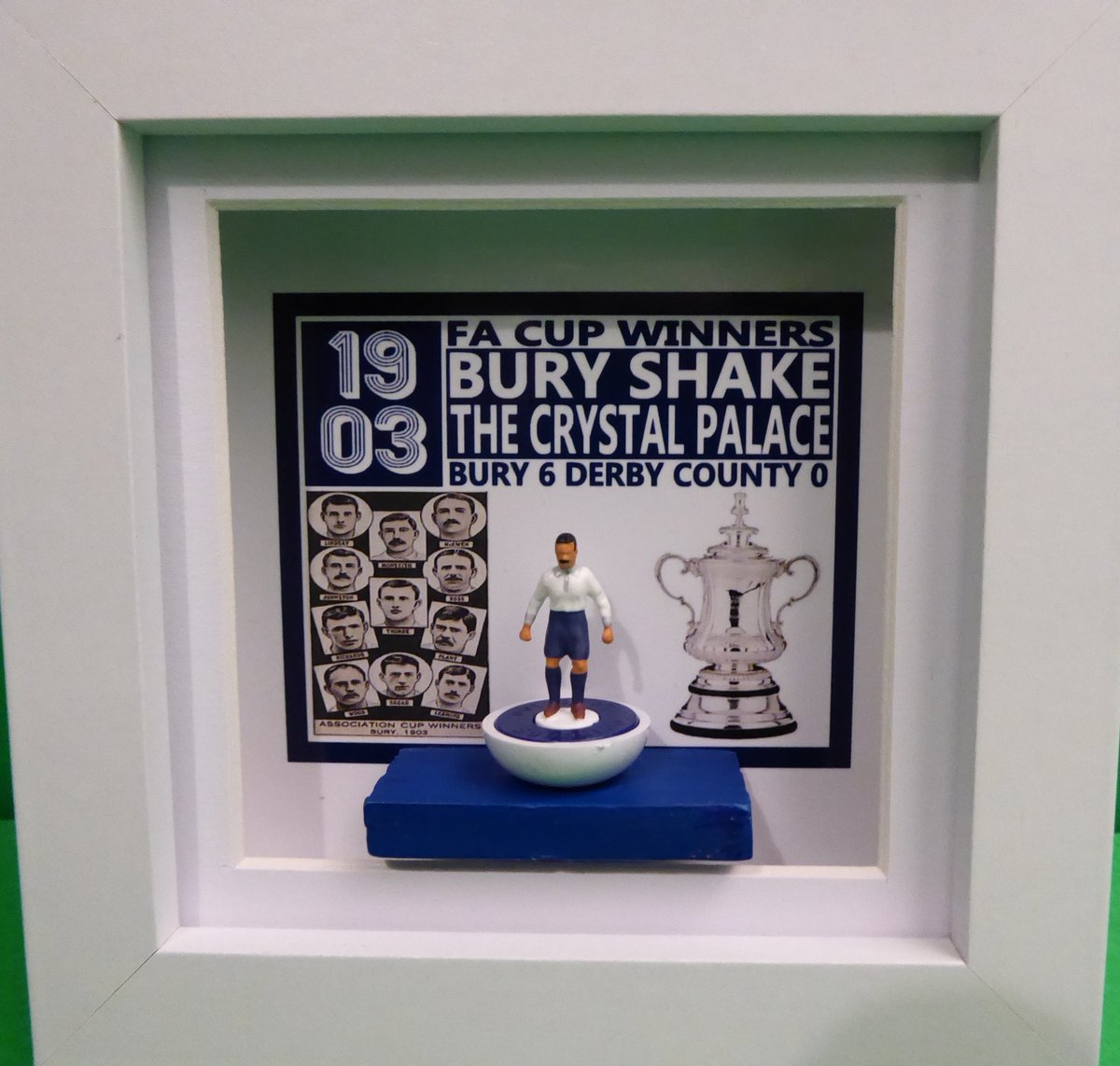 helcol123subbu1's tweet image. My first ever Shakers frame now available. A retro classic as Bury FC win the FA Cup for the second time in 1903. So much history lurking in the non-league pyramid. DM @helcol123subbu1 to order. #buryfc @buryfcofficial @BuryFcOldBoys #partofit #shakerstogether @NonLeagueCrowd