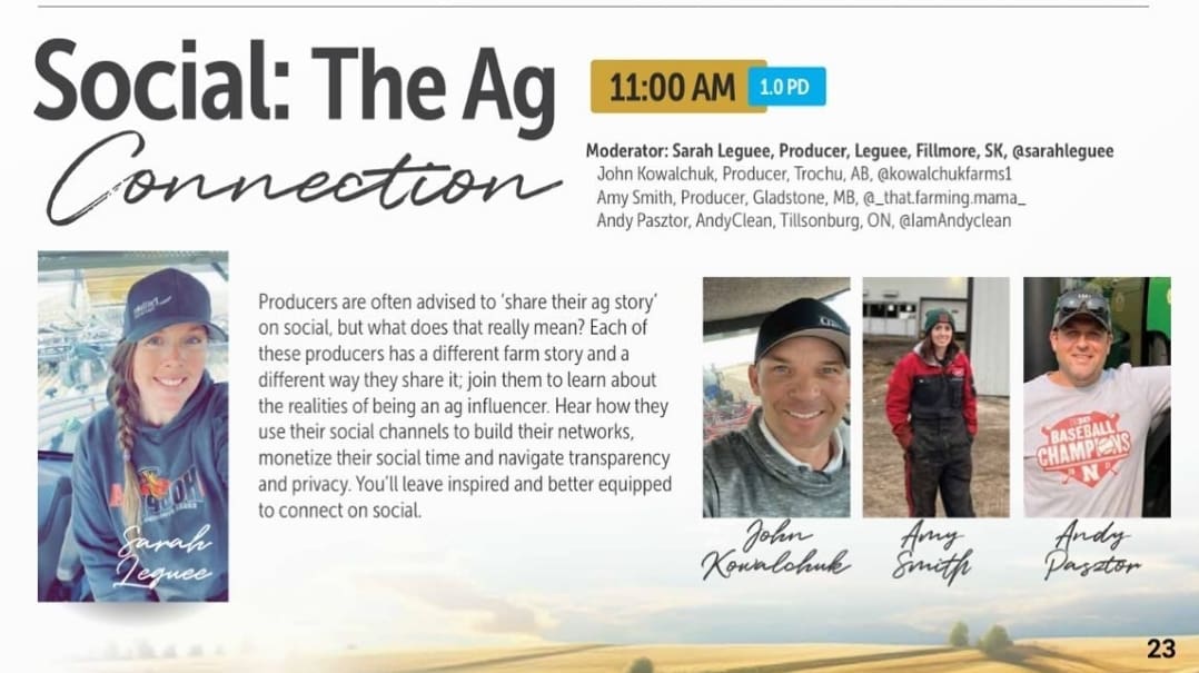 This seemed really far away for a long time but now it's tmro!! If you're at Ag Days in Brandon on Wednesday at 11am, swing by the MNP Theatre to meet this dynamic group of panelists and have some fun! It's my 1st crack at moderating too so it should be interesting 😅
#agdays24