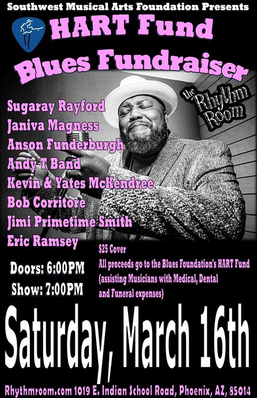 Check out all the big names appearing at this show in Phoenix AZ! Better get your tickets now before the place sells out. It's an all-star show for a very, very good cause. sugarayrayford.com for the deets!