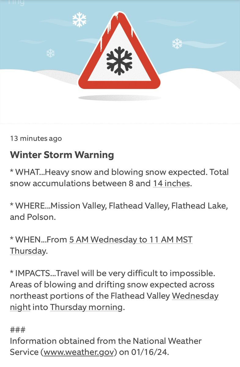 Winter storm update for Flathead, Mission Valley, and Polson...