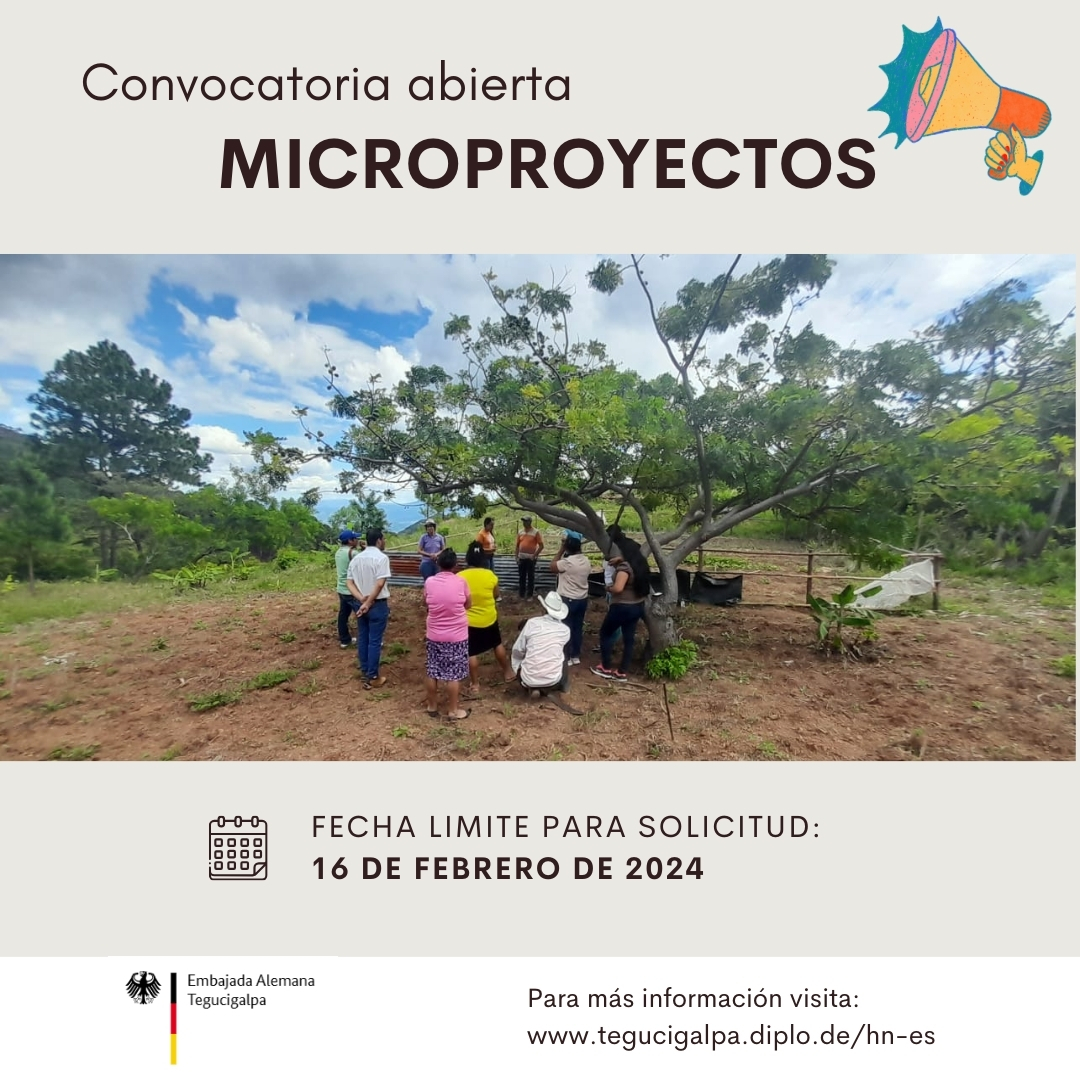 AlemaniaenHN's tweet photo. 📣 ¡Abrimos convocatoria! Te invitamos a participar en la #convocatoria para financiamiento de #microproyectos de esta Embajada en el año 2024.

📸 (c) Embajada Alemana Tegucigalpa https://t.co/CO4wmyFCub