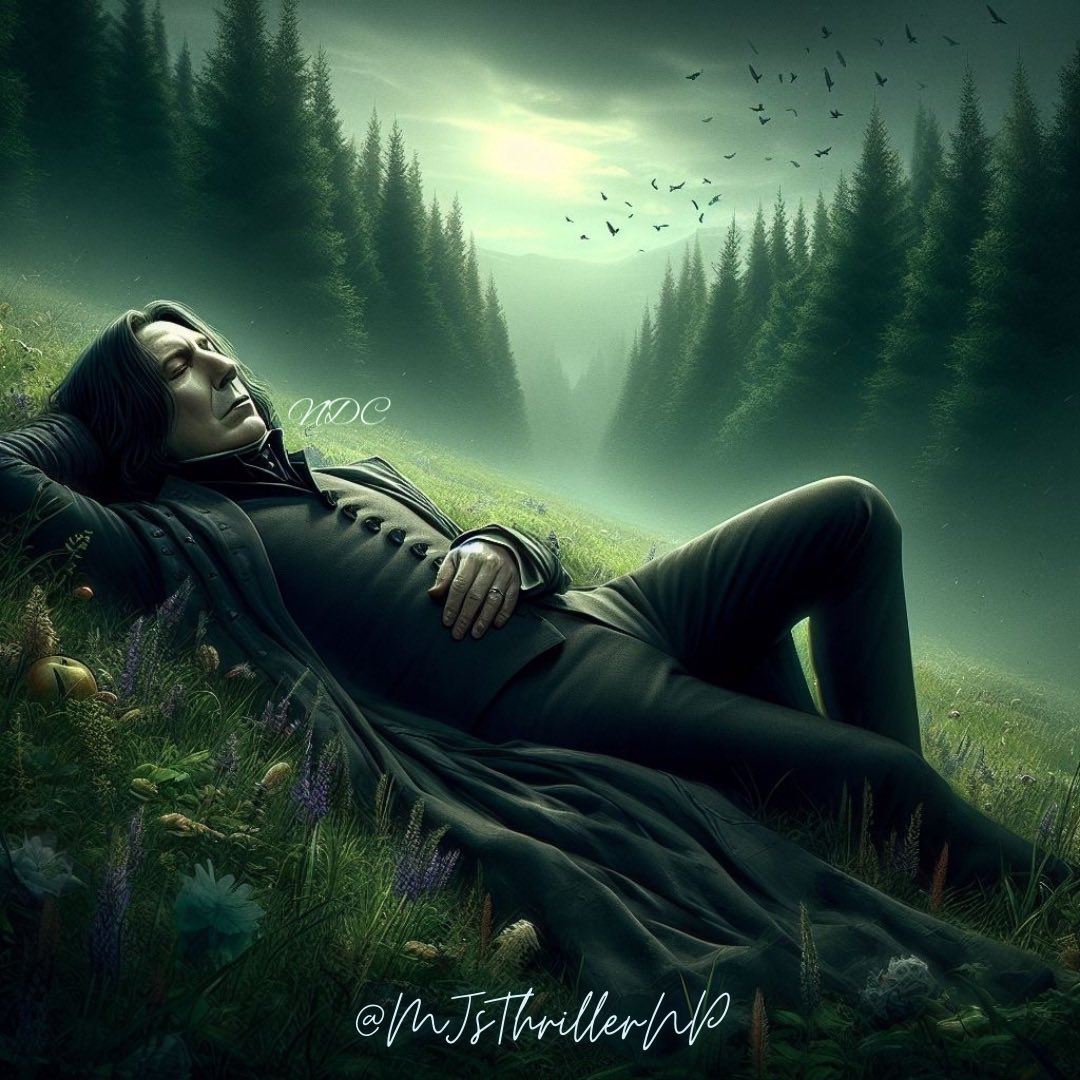 MJsThrillerNP's tweet photo. Relaxing the day away.
#SeverusSnape #DigitalArt #FanArt #HarryPotter #Slytherin #ArtificialIntelligence #SnapeArt #AIArt #ProfessorSnape #PotionsMaster #HalfBloodPrince #BingApp #Dalle3 #AI https://t.co/qLLDwIE8Jt
