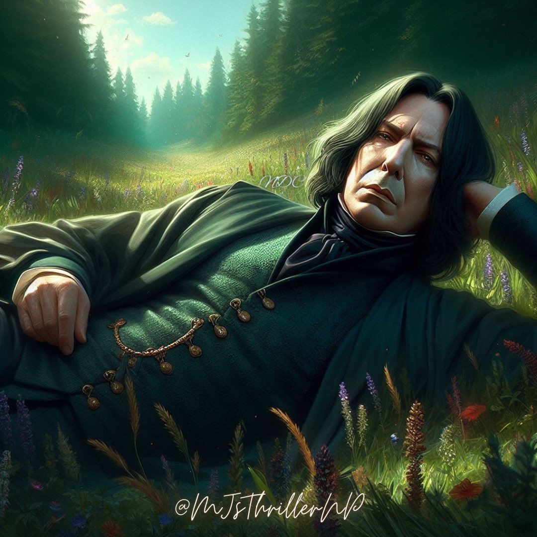 MJsThrillerNP's tweet photo. Relaxing the day away.
#SeverusSnape #DigitalArt #FanArt #HarryPotter #Slytherin #ArtificialIntelligence #SnapeArt #AIArt #ProfessorSnape #PotionsMaster #HalfBloodPrince #BingApp #Dalle3 #AI https://t.co/qLLDwIE8Jt