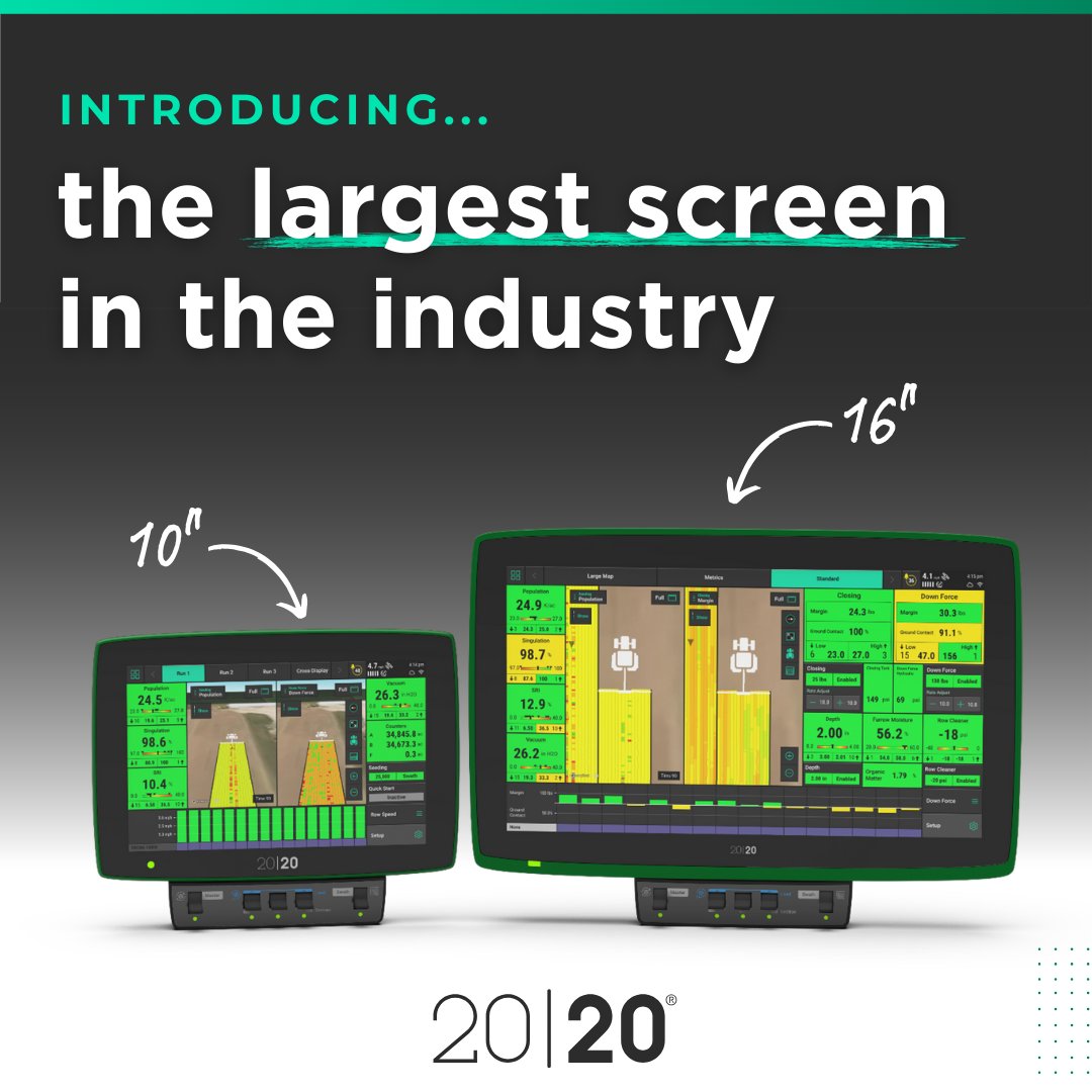 PrecisionPlant's tweet photo. 𝗡𝗘𝗪! 16" Gen 3 20|20 – If you desire to see more metrics and maps side by side on your 20|20, then the 16" display is for you. https://t.co/iqXu50JMl7