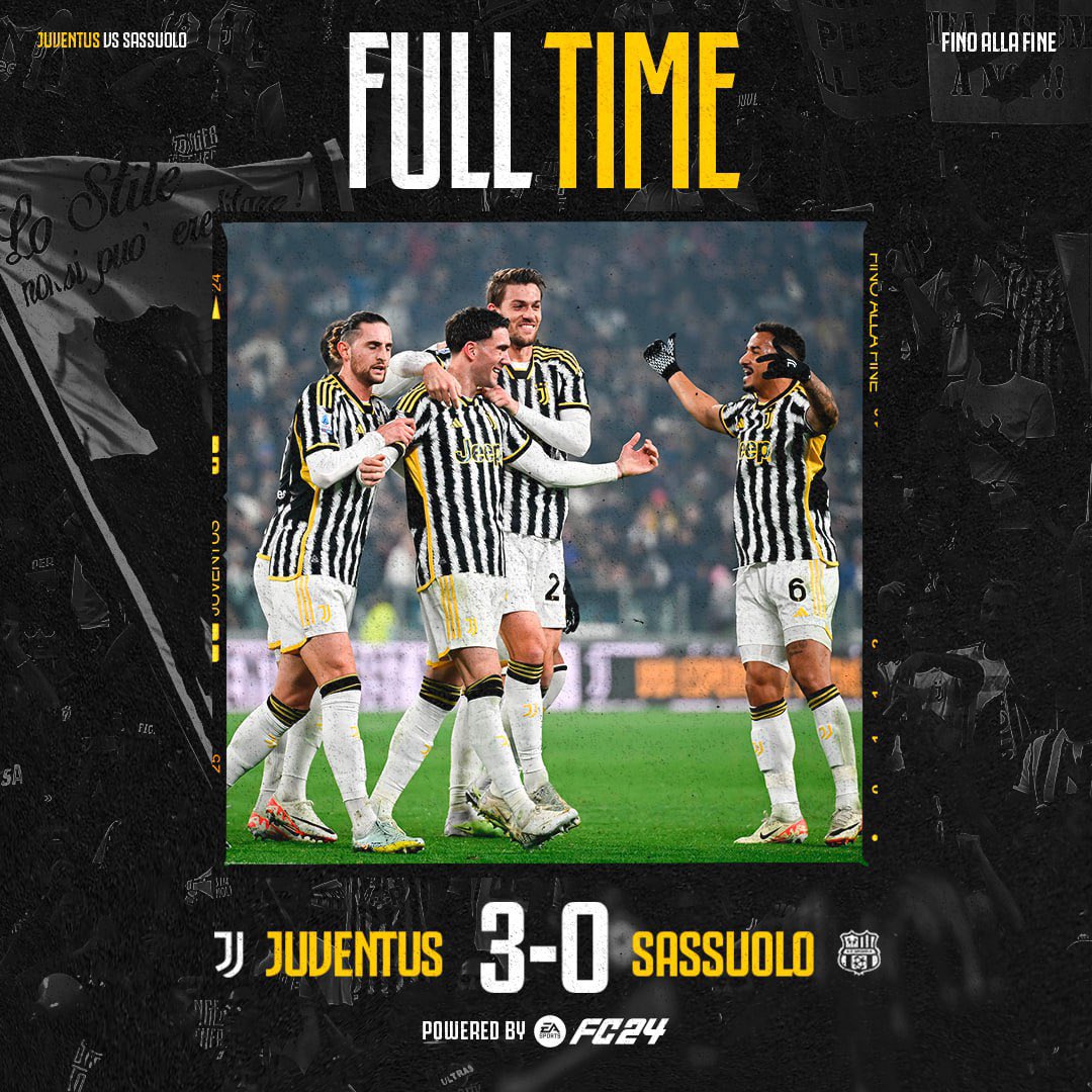 Andrea_Di_Lella's tweet photo. ⚪️⚫️ || Partita indirizzata già nel 1º tempo, con un #Vlahovic - meravigliosi i suoi gol - trascinatore ed una squadra solida e compatta.
La #Juventus continua a cullare il sogno…
#JuventusSassuolo #JuveSassuolo #SerieA #Juve #JuventusFC #JuveFC #JUVSAS https://t.co/y9S7JyGcHv