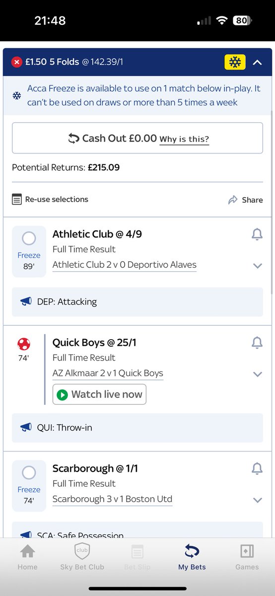 cooking1980's tweet photo. @SkyBet That’s right you freeze a 25/1 until the other team is now winning! You should settle as a winner as that’s not fair. All other games either won or winning to two so pay up https://t.co/M1PRIwSsDI
