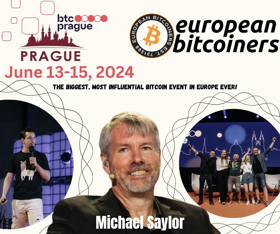 EuropeanBTC21's tweet photo. We are bringing back the new version of @BTCPrague with our friends at Prague, and also bringing back Michael @saylor ! ⚡️
Bringing European and worldwide Bitcoiners, focusing on education, onboarding &amp; adoption.

You can also save 10% sats with EB21M if you attending the event🥂 https://t.co/Oopy5xT5ei
