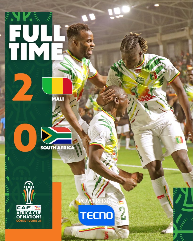 ⌚ FULL-TIME!

A strong second half display from The Eagles earns them all 3 points. 🇲🇱

#MLIRSA | #TotalEnergiesAFCON2023