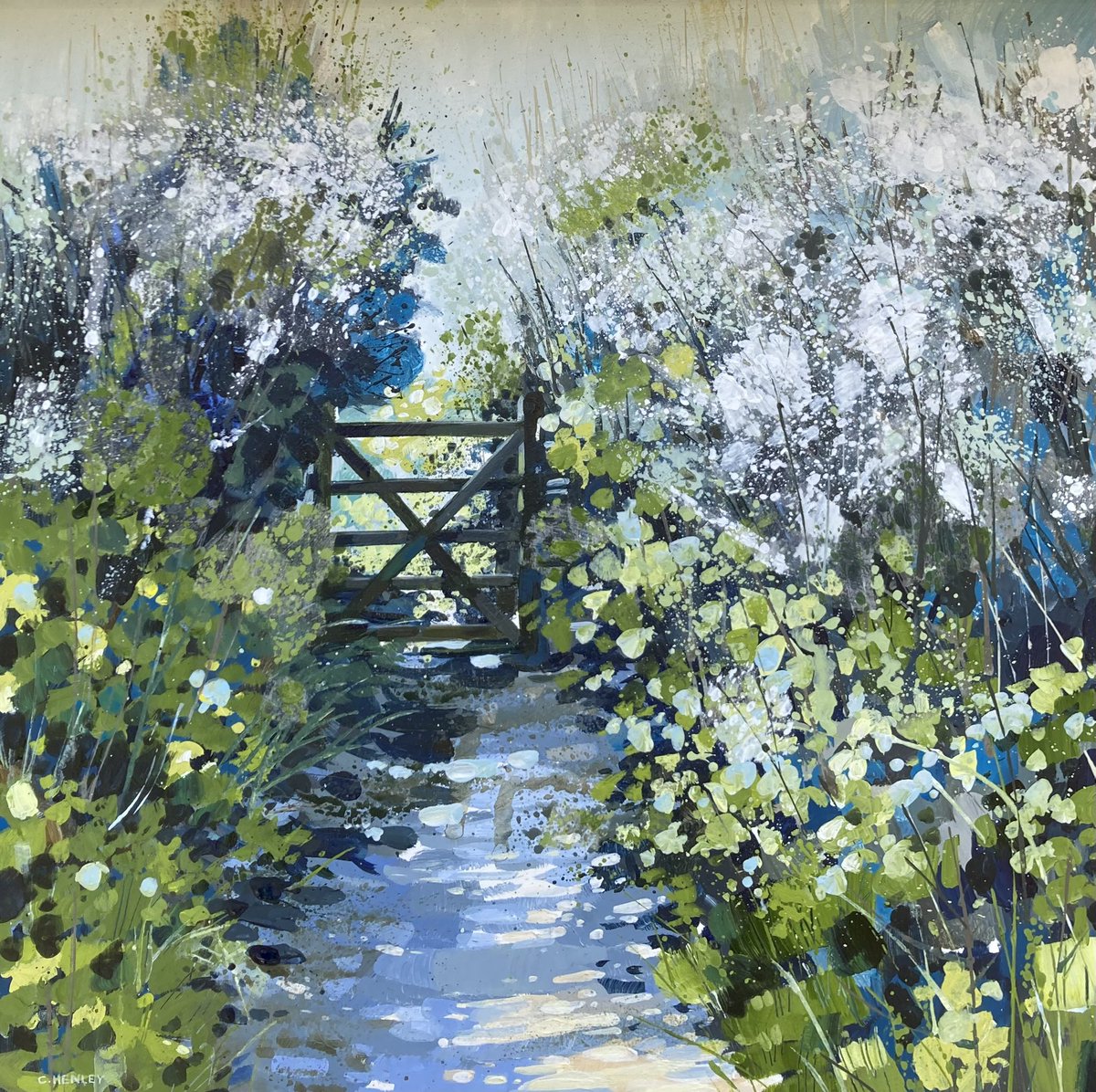 Hang on in there!
There are plenty of green shoots, the birds are getting louder & it won’t be long until the blackthorn blossom is out.

This painting will be off to @HarbourGallery on Sunday.
#portscatho #roselandpeninsula #coastpath

PS thanks for the inspiration, Joanna!